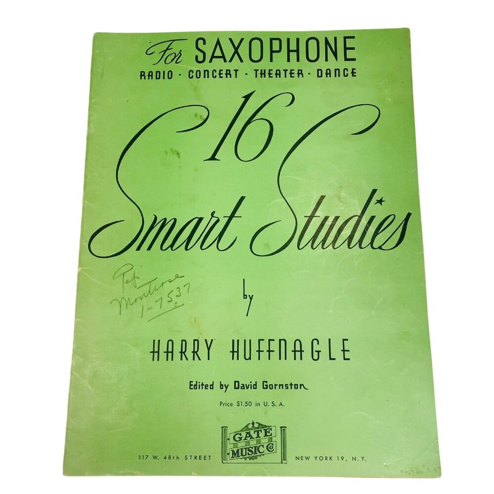 16 Smart Studies For Saxophone By Harry Huffnagle 1948 Edition Music